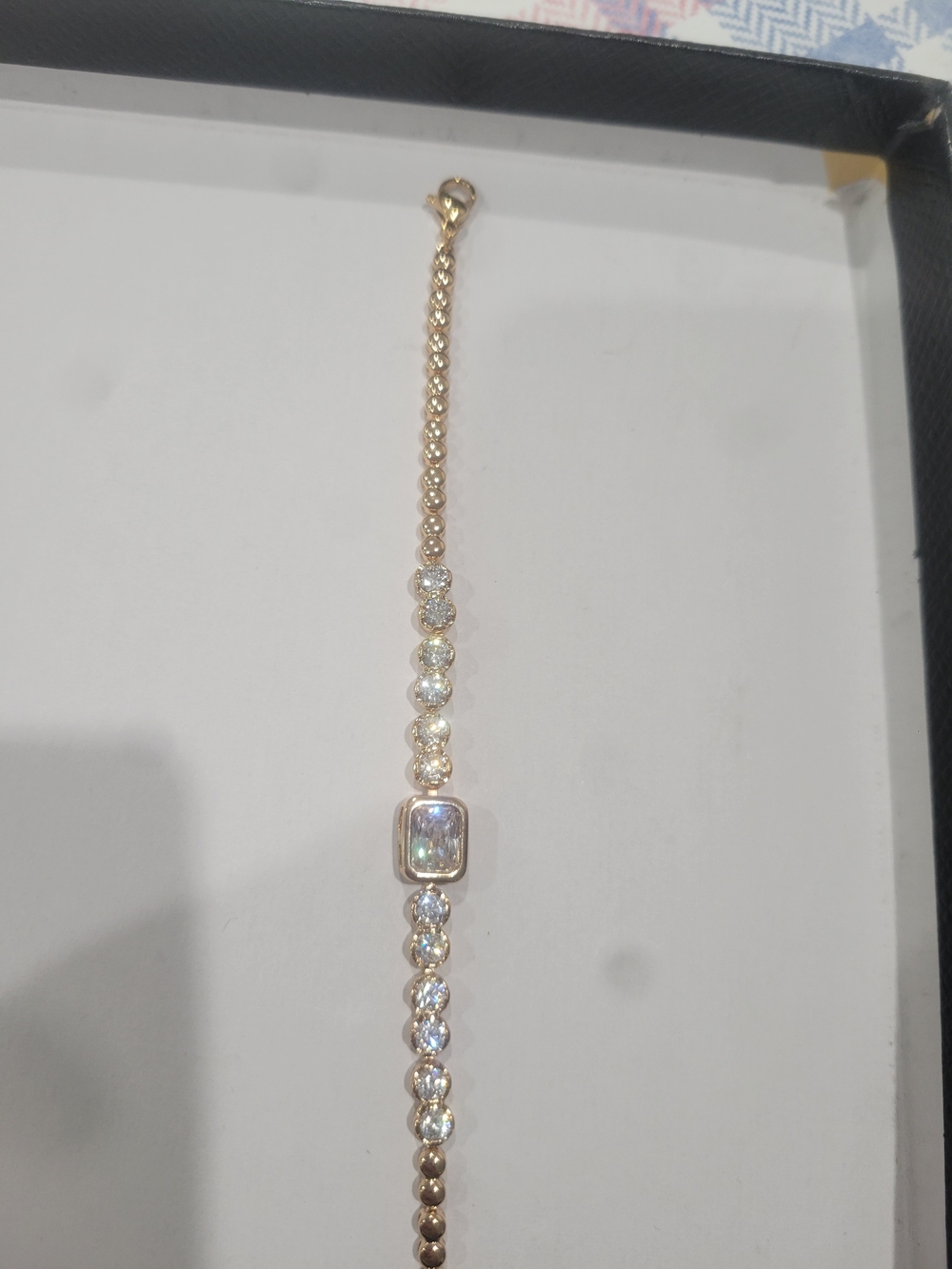 Elegant Gold-Tone Bracelet with Clear Cubic Zirconia Accent